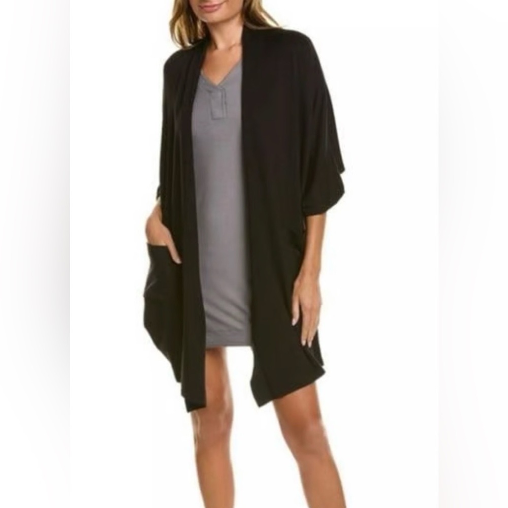 HALE BOB HB by Hale Bob Sweater Womens Black Cardigan Open Size XL NWT $125.00